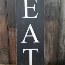 Eat Sign, Kitchen Wall Decor, Distressed Dining Room Rustic Farmhouse ...