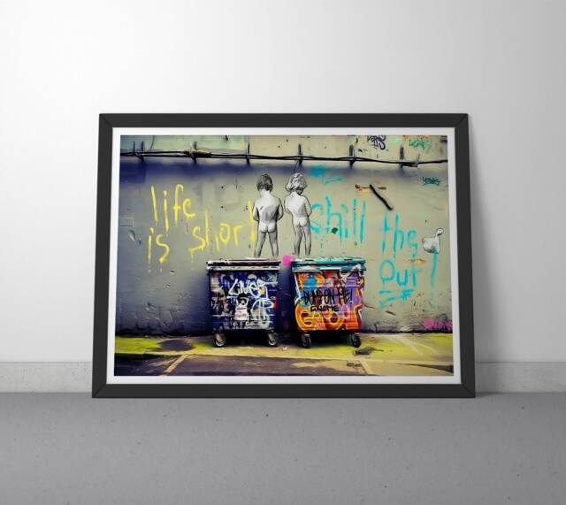 Banksy Wall Art - Life Is Short Chill The Duck Out Poster Print A4 A3