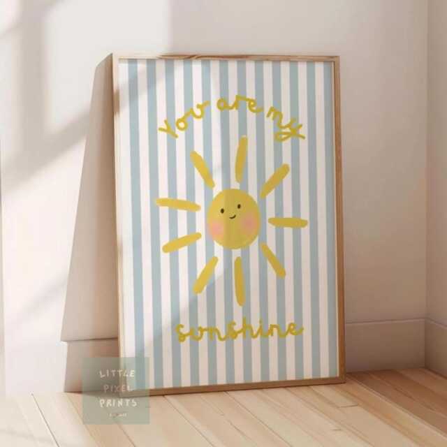 You Are My Sunshine Print Scandi Nursery Wall Art by Etsy | ufurnish.com