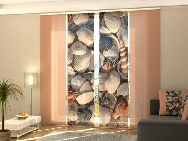 Sliding Panel Curtain Shells, Set Of 4, Custom Size, Fabric Screen Or ...