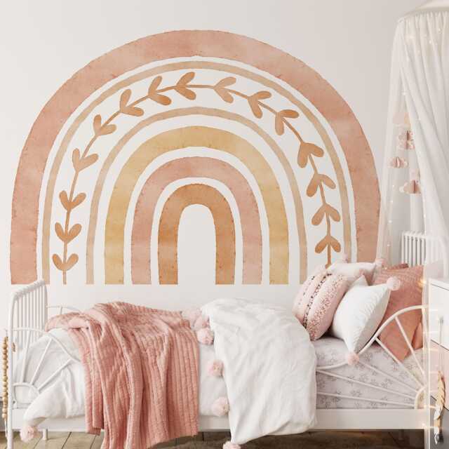 Neutral Boho Rainbow Wall Decals Removable Peel & Stick Nursery Art by ...