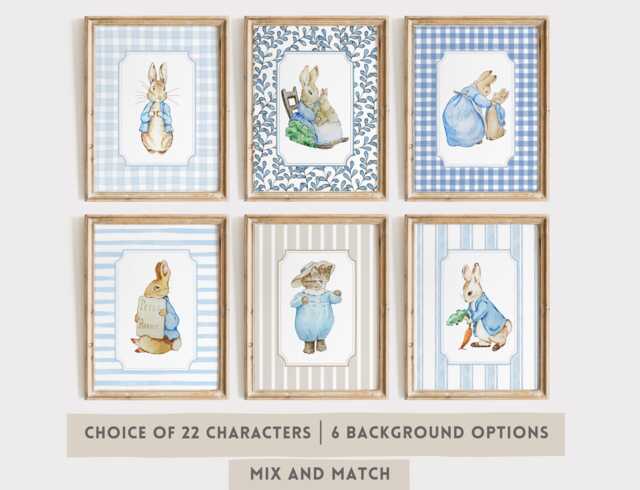 Peter Rabbit Nursery Prints, Beatrix Potter Gallery Wall Art, Playroom ...