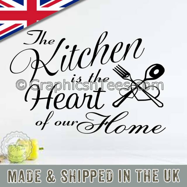 Kitchen Wall Sticker Quote, Is The Heart Of Our Home, Family Decor ...