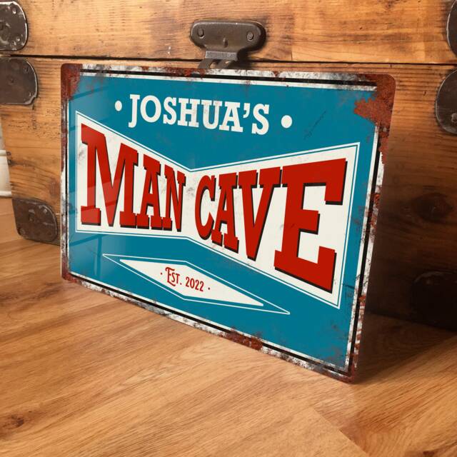 Personalised Man Cave Metal Wall Sign Door Decor Office Accessory, Shed ...