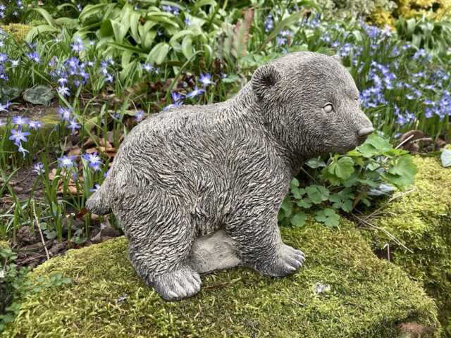 Reconstituted Stone Garden Standing Bear Cub Statue by Etsy | ufurnish.com