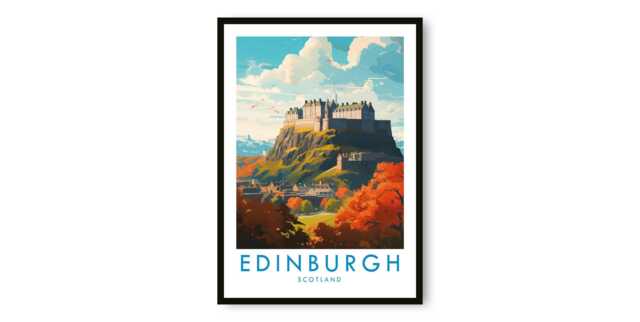 Edinburgh Castle Art Print Scotland Travel Poster by Etsy | uFurnish.com
