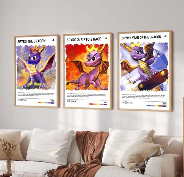 Spyro The Dragon Game Posters - Ripto's Rage/Yotd Ps1 Video Wall Art ...