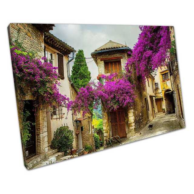 Provence Street Scene Canvas Print Mediterranean Wall Art For Home ...