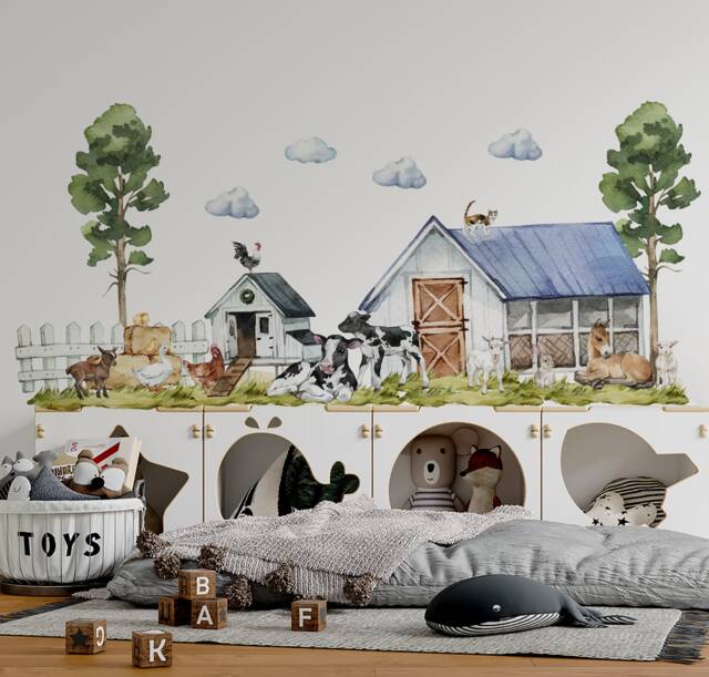 Farm Nursery Decor, Nursery, Animal Decal, Barn, Animals Wall Decals by ...