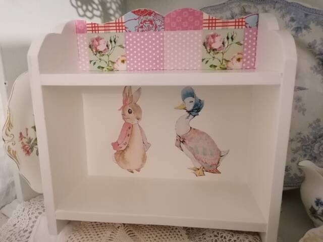 Wooden Shelf Storage Unit Wall Or Freestanding Vintage Flopsy Bunny ...