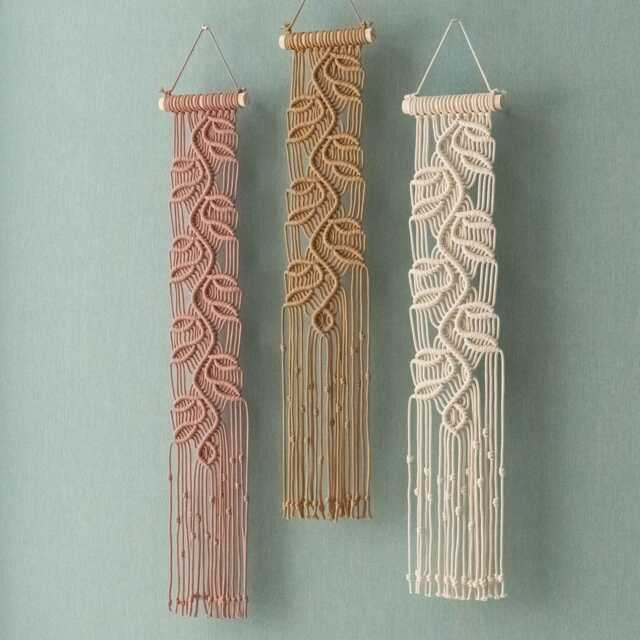 Picture of Macrame Wall Hanging, Leaf Decor, Minimalist Art, Living Room Handmade ...