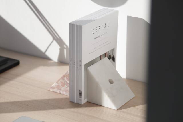 strike + Spare Marble Bookends - White Bookend Grey by Etsy | uFurnish.com