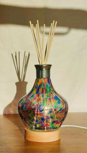 Glass Diffuser Lamp Iridescent Aroma Light, Handmade Home Decor by Etsy ...