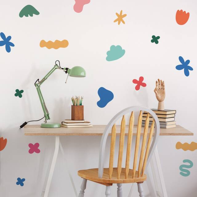 Colorful Wall Decals For Kids, Abstract Shapes Stickers, Kids Room ...