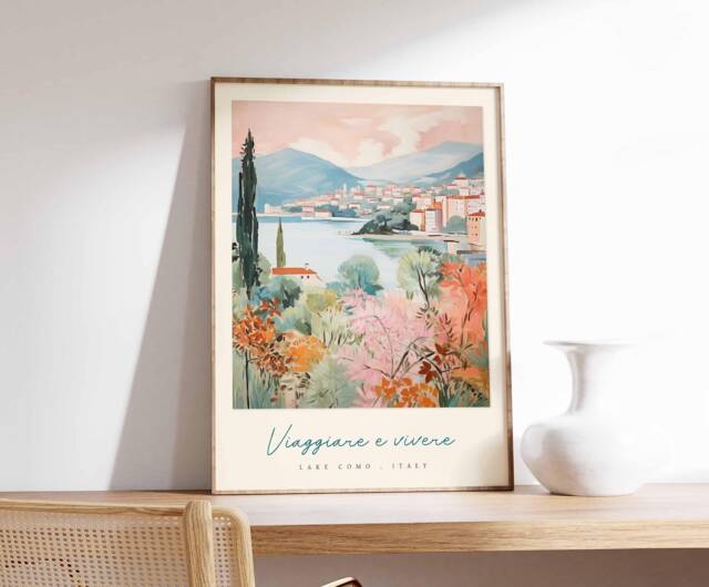 Lake Como Travel Poster Italian Lakeside Art Print by Etsy | ufurnish.com