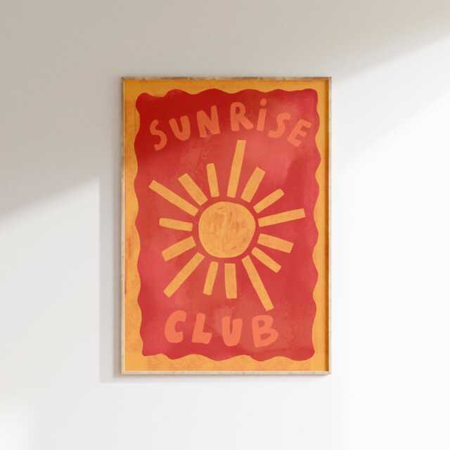 Sunset/Sunrise Club Wall Print - Summer Days Poster Summery House Beach ...