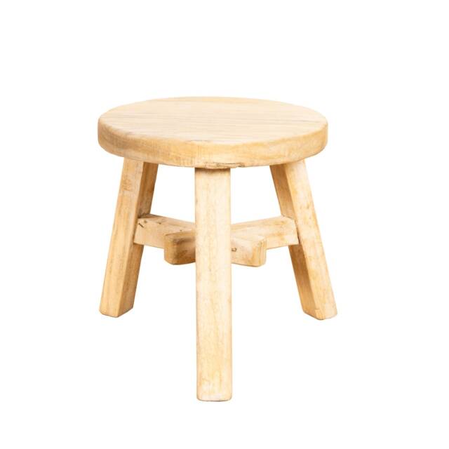 Small Traditional Rustic Round Barn Stool - Reclaimed Antique Elm by ...