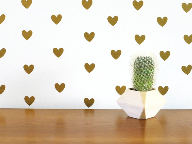 Gold Heart Wall Decals Peel & Stick Nursery Decor by Etsy | ufurnish.com
