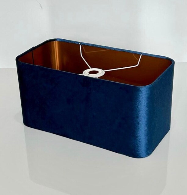 Lighting Raft Rounded Rectangular Shaoe New Luxury Velvet Navy Blue Lamp Shade & Pendant Light Rounded ...