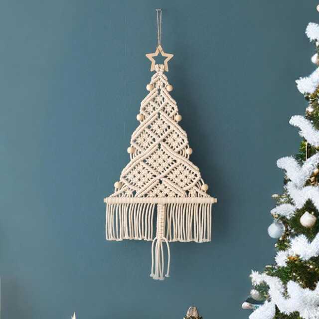 Boho Christmas Tree Macrame, Macrame Decor, Farmhouse Christmas, Wall ...