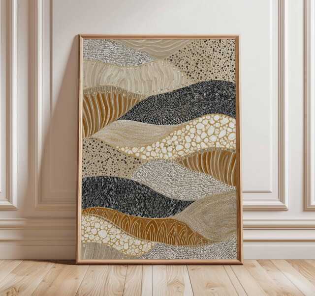 Abstract Neutral Wall Art - Modern Boho Poster Earth Tone Textured ...