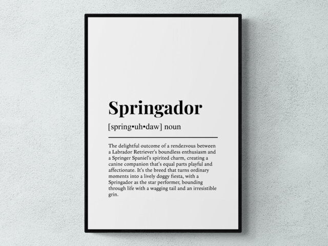 Springador Funny Definition Dog Wall Art Print by Etsy | ufurnish.com