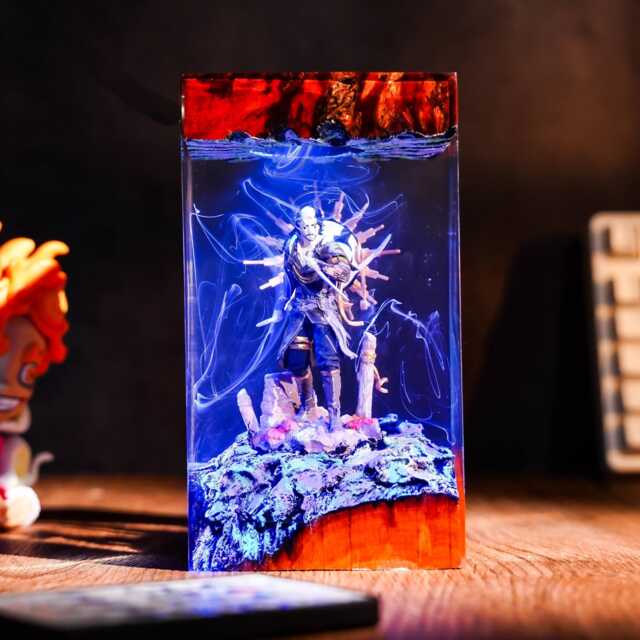 Diorama Verso Expedition 33 Resin Lamp, Handmade & Wood Lamp