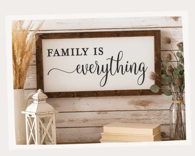 Modern Farmhouse Family Sign - Hand-Painted Rustic Wall Art Custom Wood ...