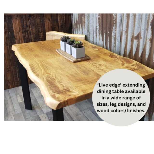 Live Edge Extending Dining Table With Extension Storage Solution ...