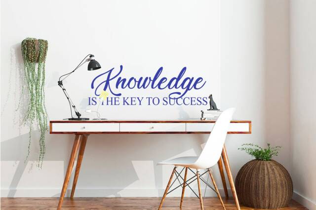 Knowledge Quote Decal, School Office Decor, Classroom Wall Decal ...