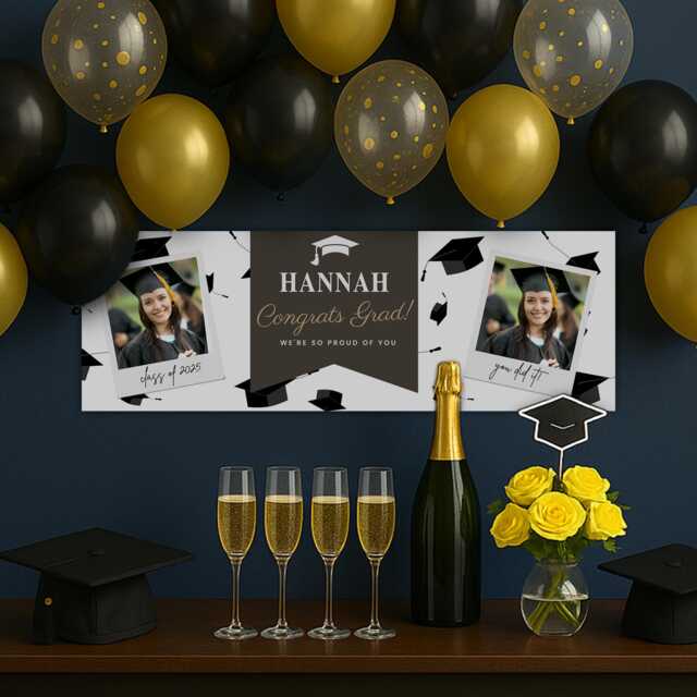 Personalised Graduation Banner - Congrats Grad - Custom Name, Year ...
