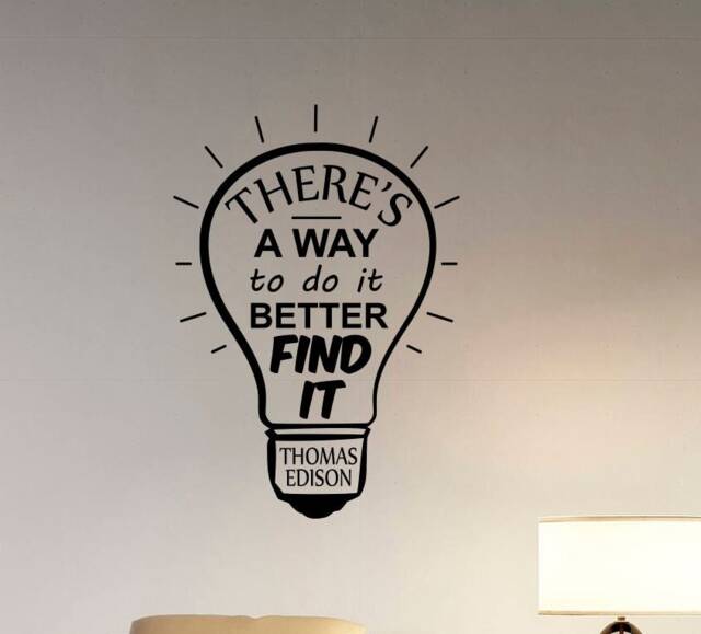 Thomas Edison Quote Wall Decal Vinyl Sticker Lettering Scientist ...