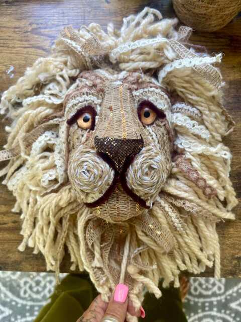 Image showcasing Hessian Ribbon Lioness Head Whimsical Handmade Wall Art by Etsy ...