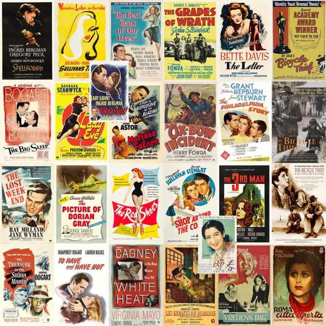 Vintage 1940s Classic Movie Posters Retro Art In Multiple Sizes 02 By