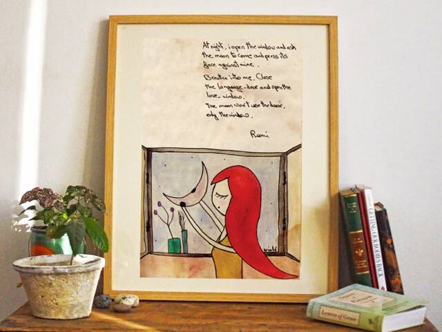 Love-Window Rumi Wall Art, Poem Gift, Quote, Poetry Print, Print Home ...