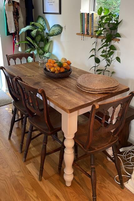 Rustic Narrow Farmhouse Table - Handcrafted Solid Wood Dining Furniture by Etsy | ufurnish.com