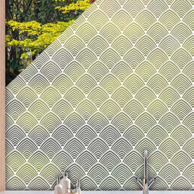 Window Duck Art Deco Patterned Window Film - Dizzy Duck Privacy Panel Frosted ...