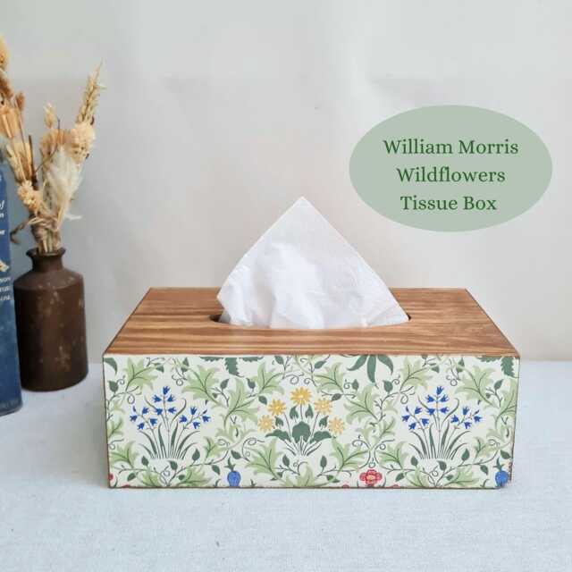 William Morris Luxury Tissue Box, Floral Bluebells Holder, Country ...