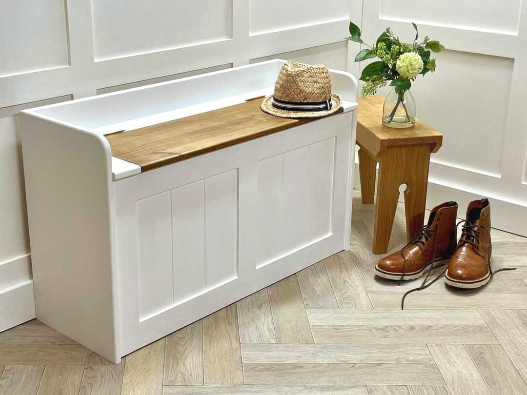 Solid Wood Storage Bench - Hallway Shoe Or Window Seat, Custom