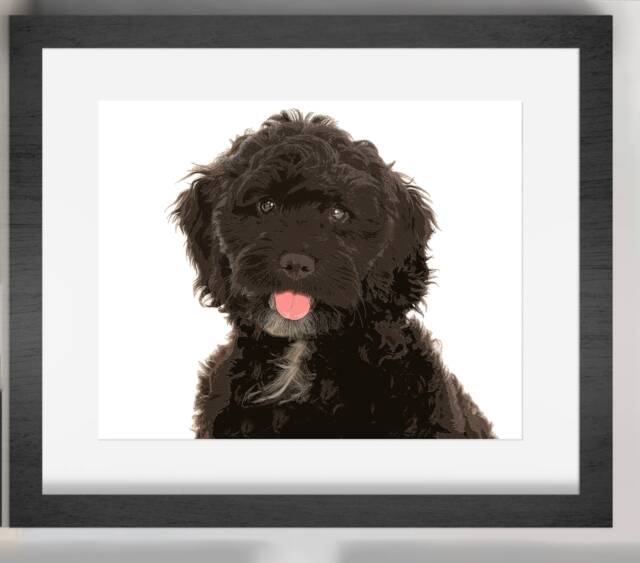 Cockapoo Print Picture Wall Art A4 Unframed Black White Pink Portrait ...