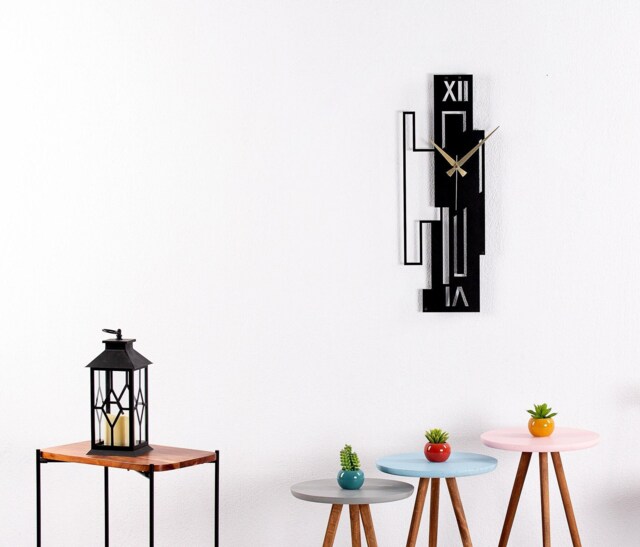 Rectangle Silent Wall Clock, Geometric Hangings Clocks For Indoor ...