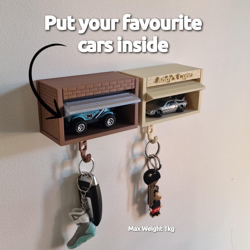 Automotive Themed Decor Fun Car Garage Key Holder With Opening Door ...