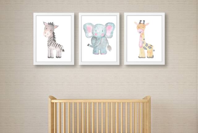Jungle Animals Print , Set Of Nursery Prints Decor Safari Wall Art by ...