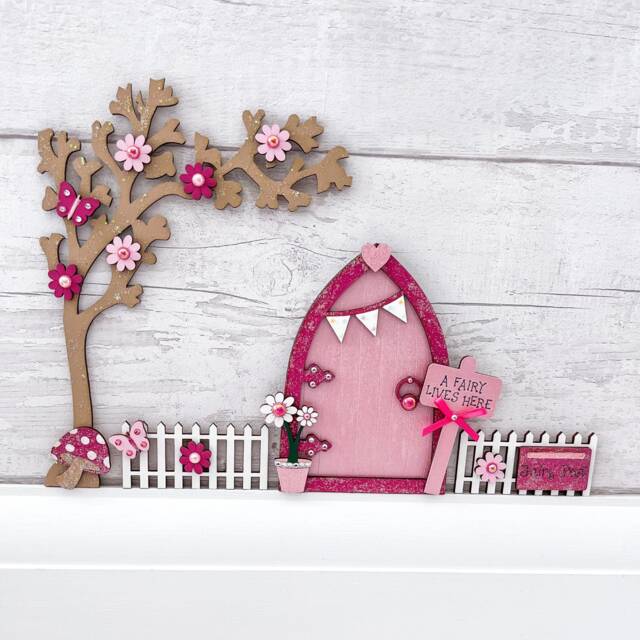 Pink Fairy Door Set Blossom Tree & Fence, Magical Decoration by Etsy ...