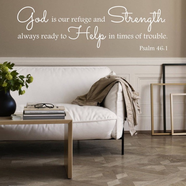 Vinyl Wall Art Bible Quote Psalm 461 Verse Modern Decal Home Bedroom ...