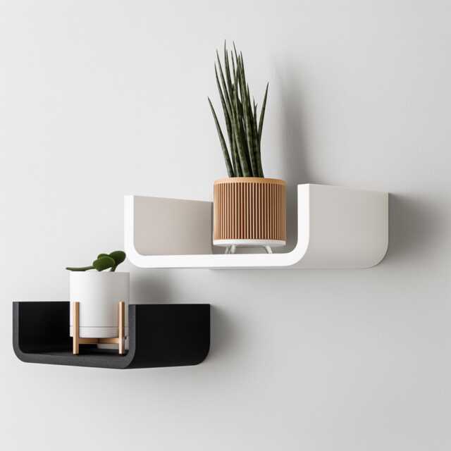 Arch Wall Shelf Modern Floating Shelves Minimalist Wall Shelf Plant ...