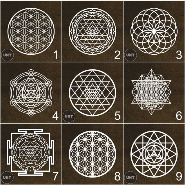 Sacred Geometry Wall Art, Make Your Own Set Of 3 Decoration, Sri Yantra ...