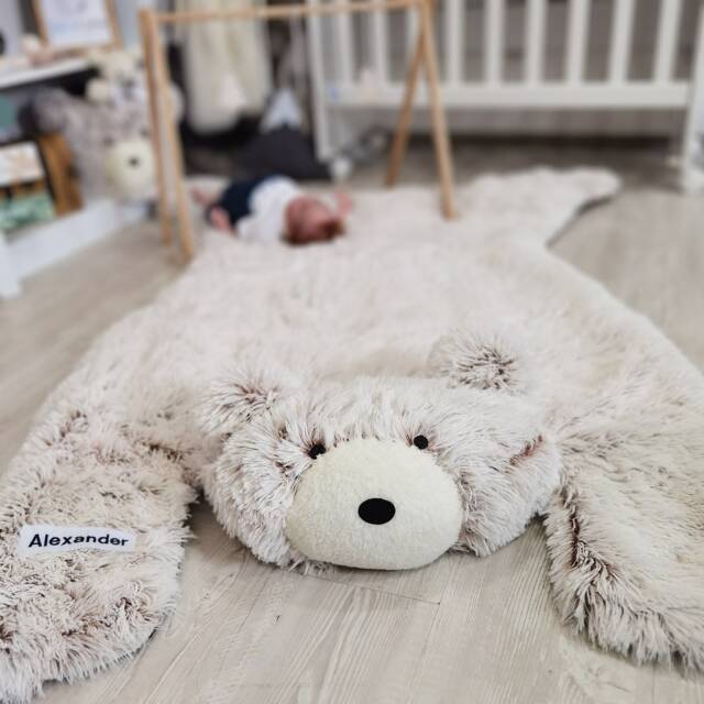 Personalized Fluffy Bear Rug Frosted Cocoa Nursery Decor by Etsy ...