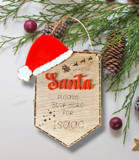 Hug Rustic Stop Sign Personalized Santa Stop Here Sign Rustic Scandi Christmas Decor by Etsy ...