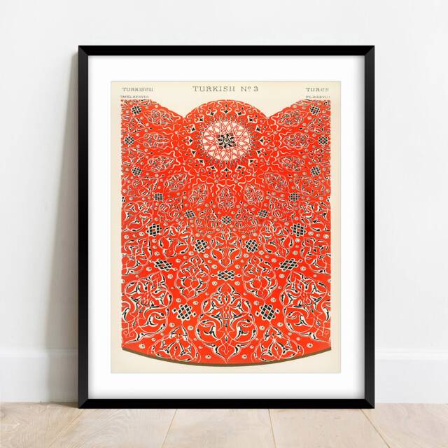 Vintage Turkish Pattern Print Islamic Arabesque Art Poster by Etsy ...